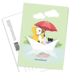 Postcard - Pappírsbátur